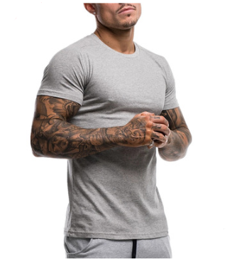 Summer Sports Short-Sleeved Men'S Loose Top Running T-Shirt Sweat-Absorbent Breathable T-Shirt Basketball Training Gym Clothes