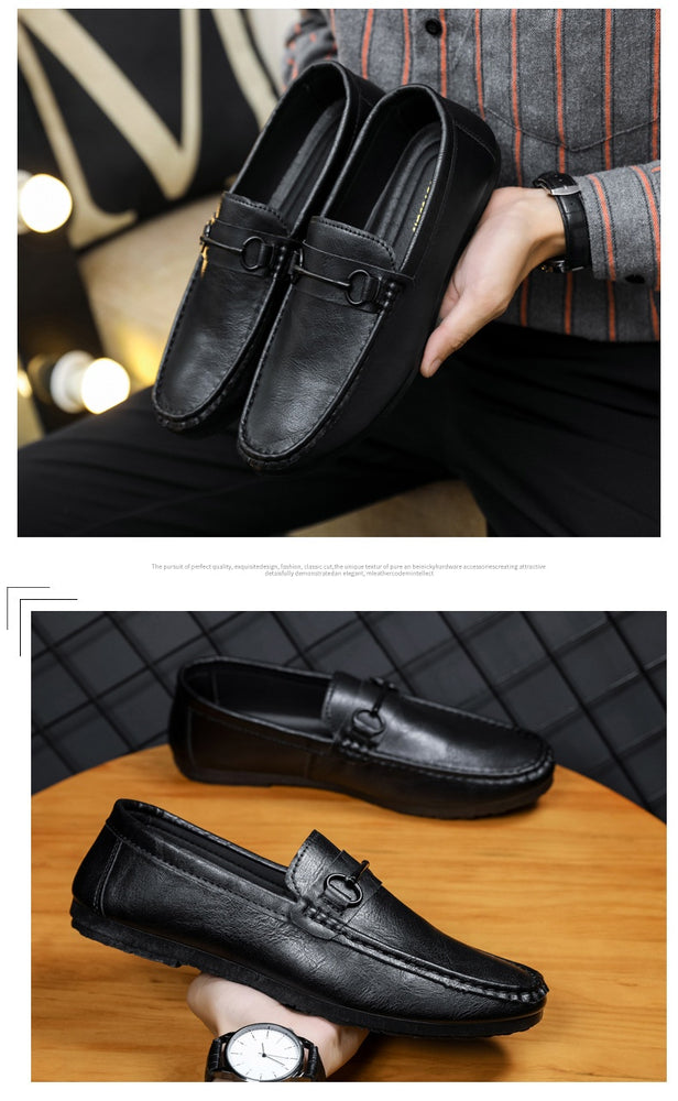 Casual Men's Solid Color Synthetic Leather Shoes