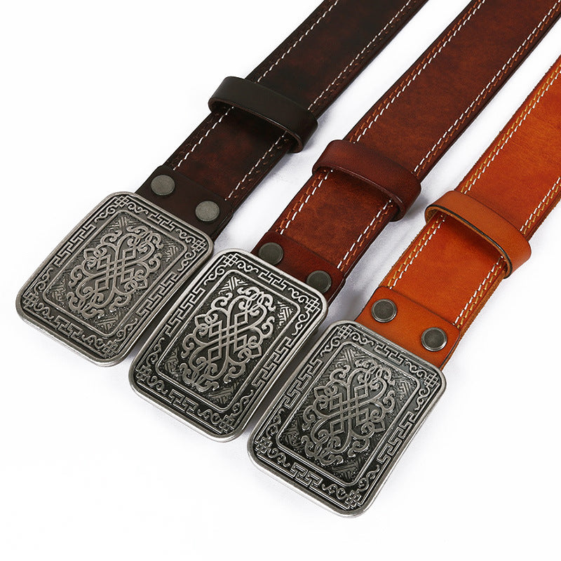 Auspicious Pattern Embossing Of Men's And Women's Belts