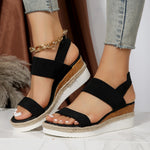 Peep Toe Plus Size Buckle Wedge Platform