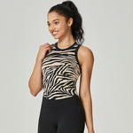 Zebra Stripe Chest Pad Sweat-absorbent Quick-drying Sports Yoga Slim Top