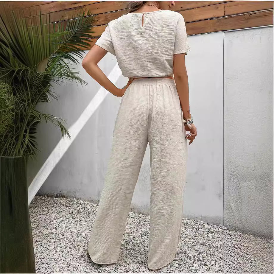 Top Baggy Straight Trousers Two-piece Set