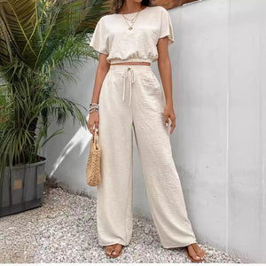 Top Baggy Straight Trousers Two-piece Set