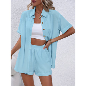 Suit Women's Western Style Shirt Fashion Shorts Two Pieces