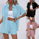 Suit Women's Western Style Shirt Fashion Shorts Two Pieces