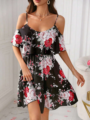 French Romantic Off-shoulder Waist Dress