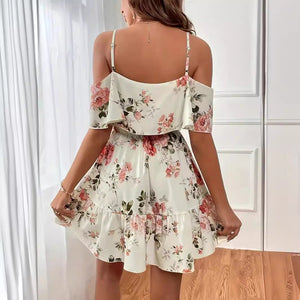 French Romantic Off-shoulder Waist Dress