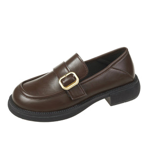 Women's Soft-soled Retro British Style Leather Shoes