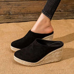 Pointed Toe Wedge Thick Bottom Toe Cap Women's Slippers